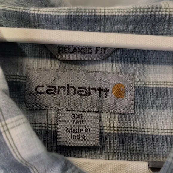 Carhartt Blue and White Casual Button Down Shirt Men's Size 3XL - Picture 3 of 11